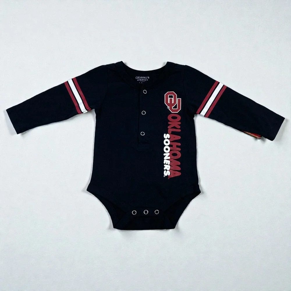 OU Oklahoma Sooners Crimson Baby bodysuit unisex‎ New OS with Tag (0-3 Months)